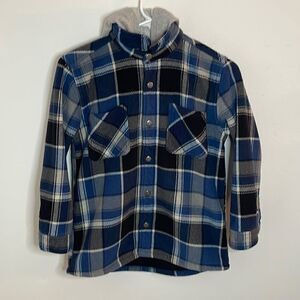 Freedom Foundry flannel snap up hoodie.  Size Medium (10-12).  Warm Fuzzy lining